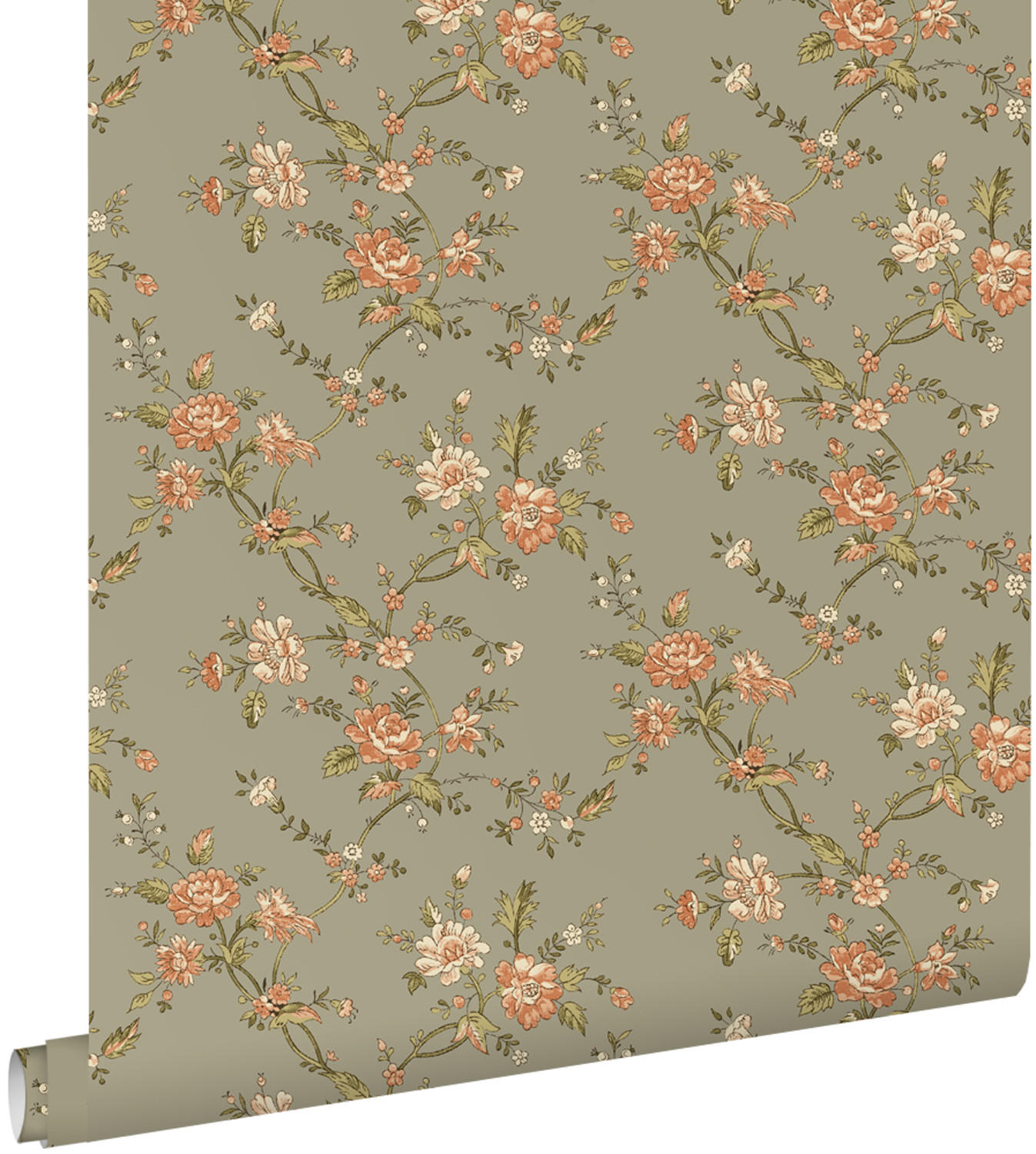 TAPETE Blumenmuster 50 x 900 cm - Grün, Papier (50/900cm) - ESTAhome