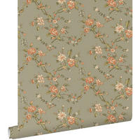 TAPETE Blumenmuster 50 x 900 cm - Grün, Papier (50/900cm) - ESTAhome
