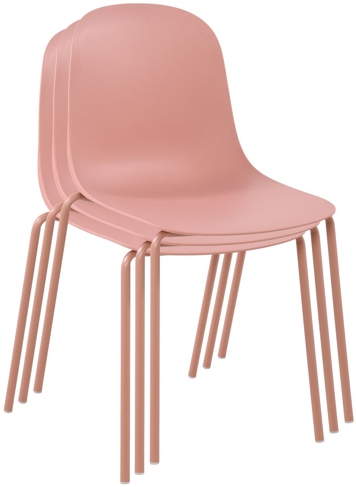 STAPELSTUHL 2er Set Kunststoff Pink - Pink, Kunststoff/Metall (51/85/53cm) - CLP