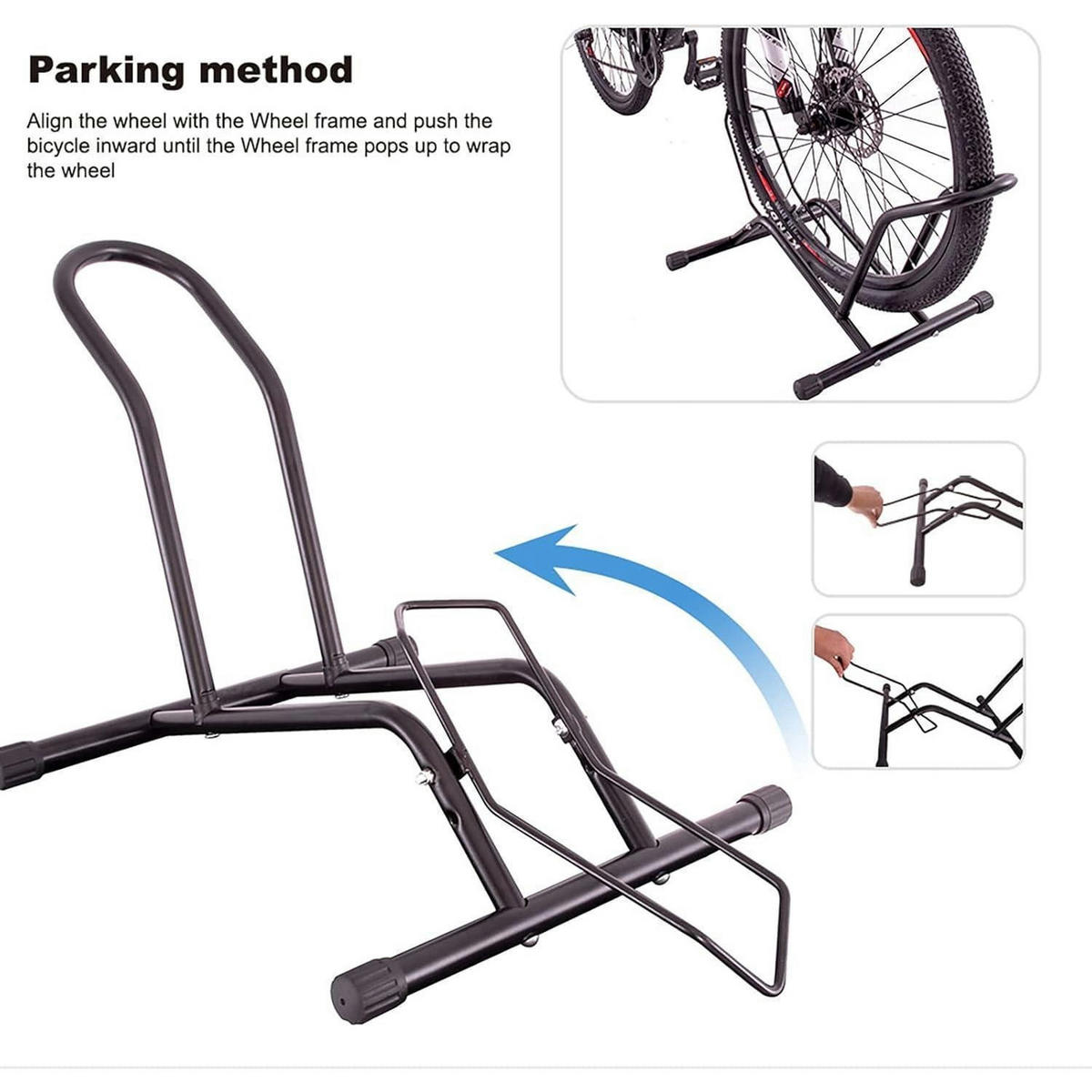 FAHRRADSTÄNDER Professional Boden Schwarz - Schwarz, Metall (16.7/12.6/43.9cm)