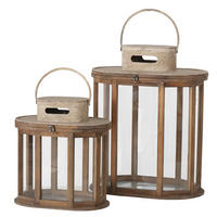 HOLZLATERNEN 2er-Set Laurie - Braun, Holz (28/56/45cm) - Boltze Home