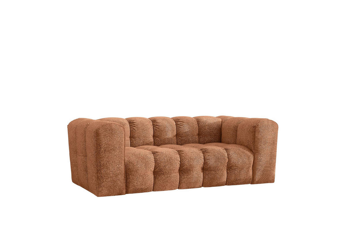 SOFA 2-Sitzer, Komfort, BALOO, stoff Schenille & Bouclé, Orange - Orange, Holz (196/75/106cm) - Kaiser Möbel