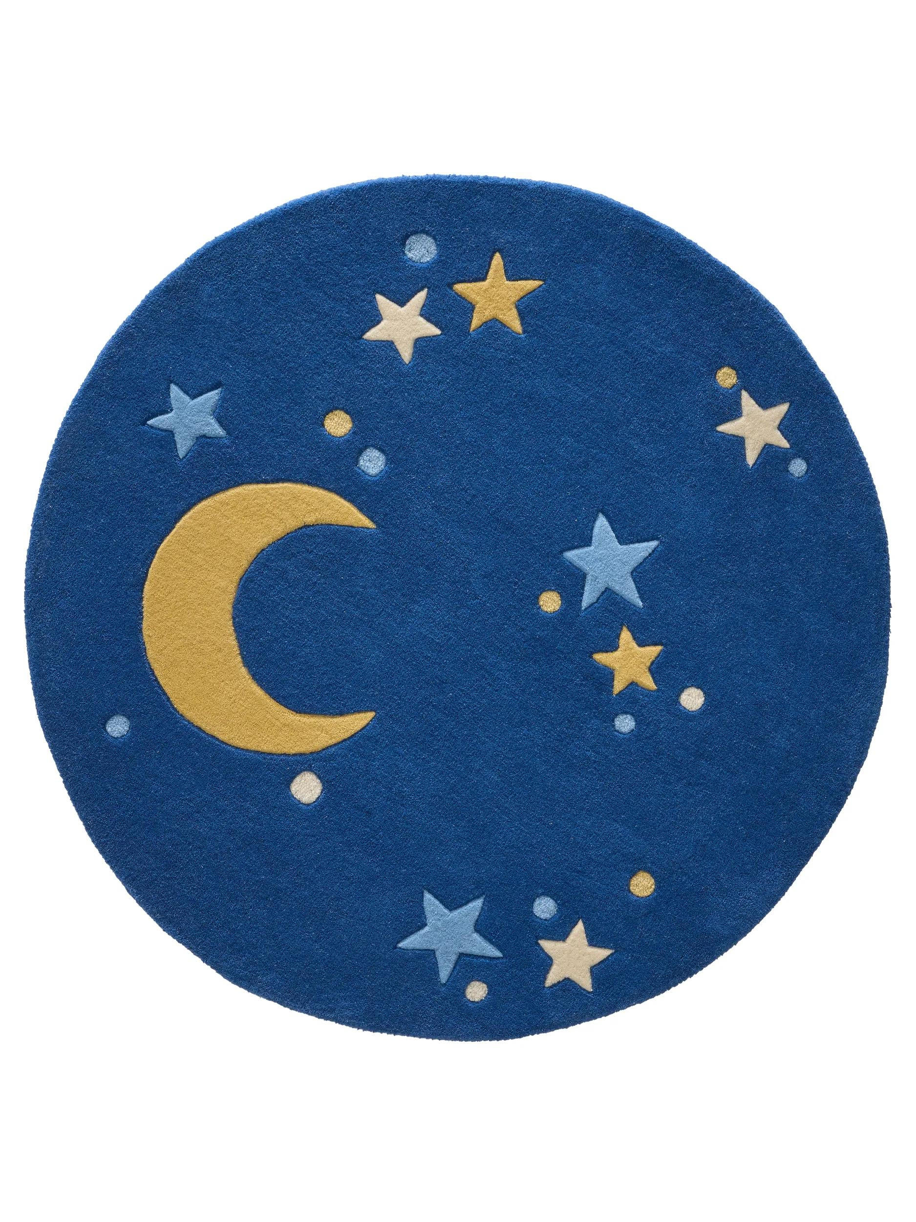 KINDERTEPPICH Alex Blau ø 120 cm rund - Blau, Naturmaterialien/Textil (120/120cm) - benuta