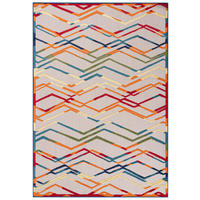 TEPPICH Outdoor Bunte Geometrisch Streifen Kurzflor Rechteckig - 80x150 cm - Hellgrün, Textil (80/150cm) - Mazovia