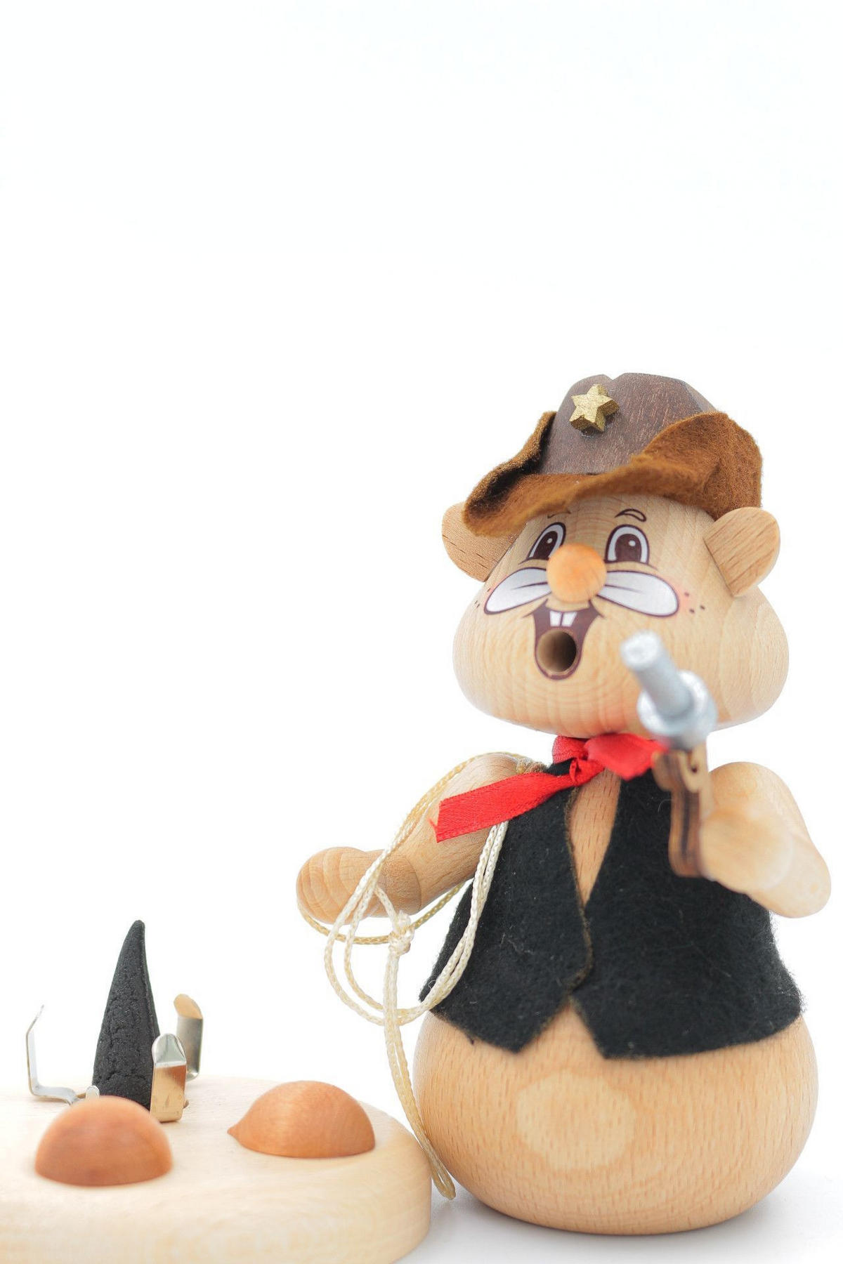 RAUCHFIGUR Hamster Cowboy 13 cm - Multicolor, Holz (8/13/0.1cm)