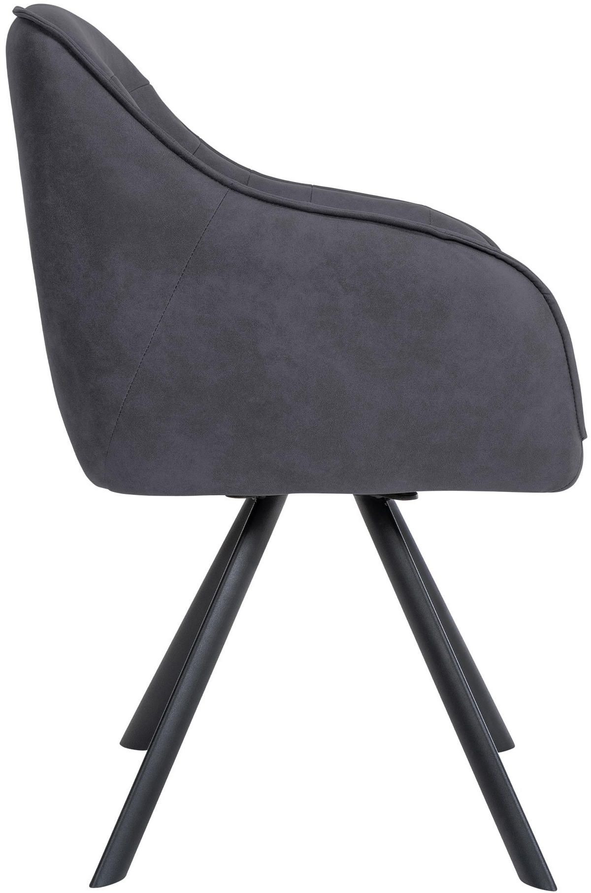 ARMLEHNENSTUHL Vintage Stoff schwarz - Schwarz, Textil/Metall (57/90/63cm) - CLP