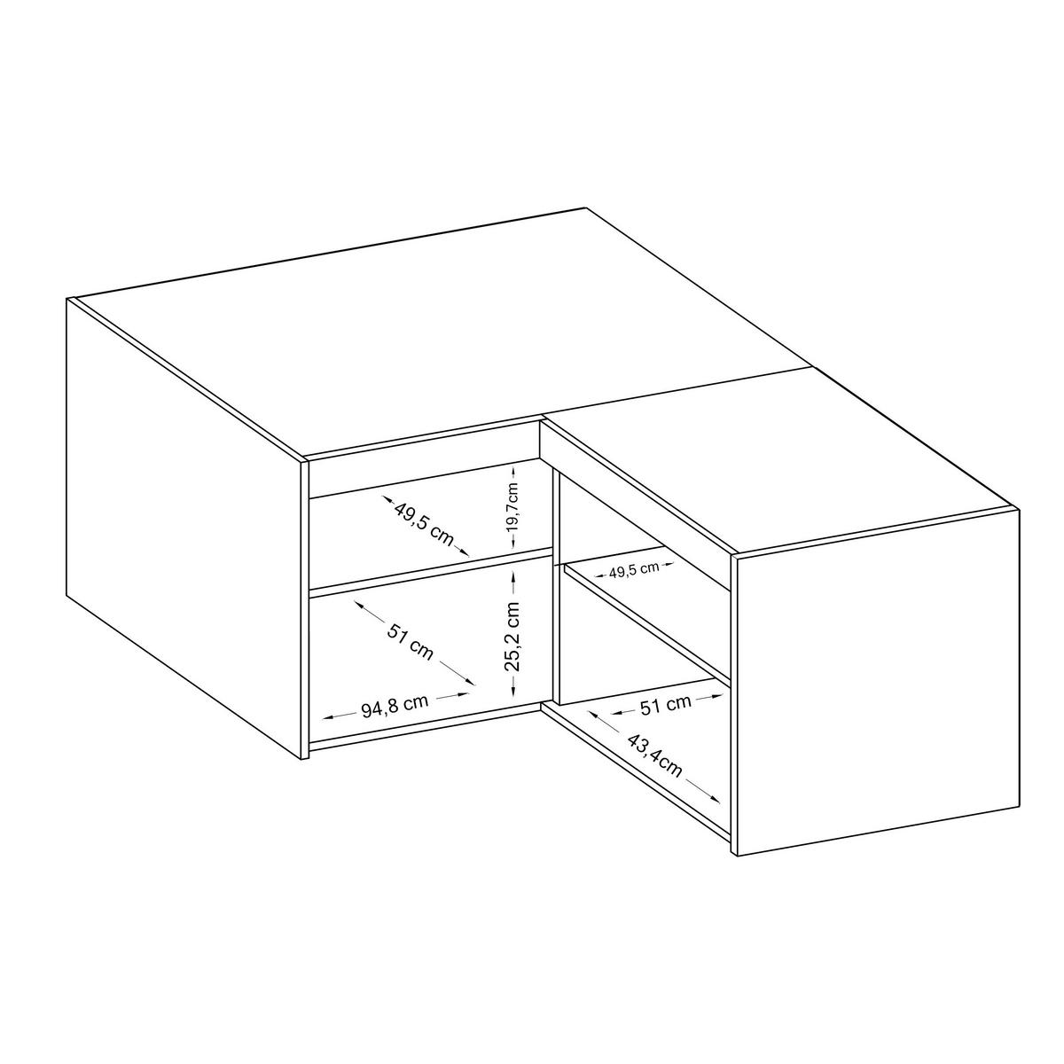 AUFSATZSCHRANK Storicos Sonoma Eiche 97,8/55/97,8 cm - Modern, ideal für Ecken - Beige, Holzwerkstoff/Kunststoff (97.8/55/97.8cm) - AX Living