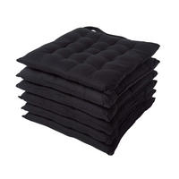 STUHLKISSEN 6er-Set schwarz 40/40/6,5 cm - Schwarz, Textil (40/40/6.5cm) - Homescapes