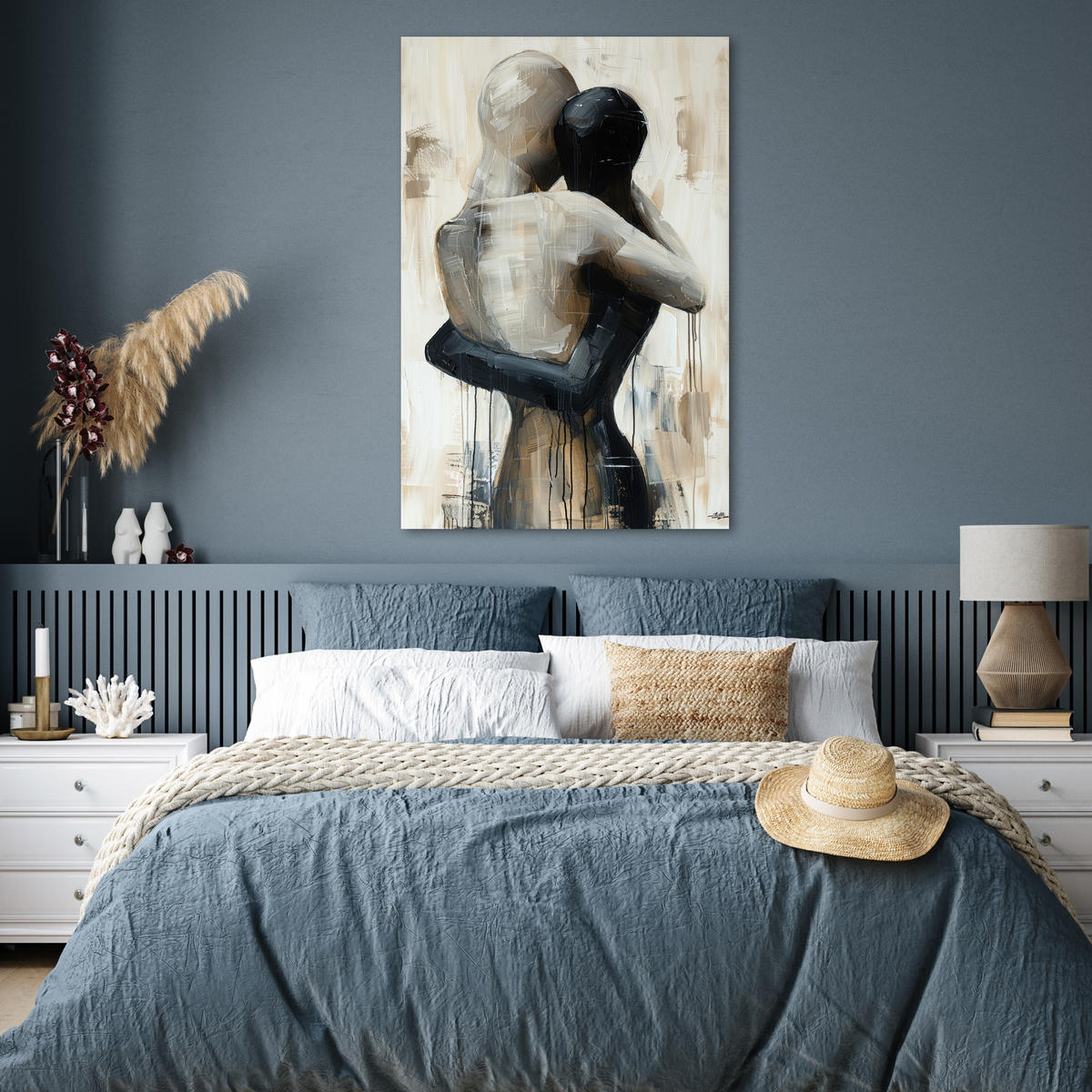 POSTER Abstrakt - Liebe - Schwarz und weiß - Modern 80x120 cm - Schwarz, Papier (80/120/0.1cm) - MuchoWow