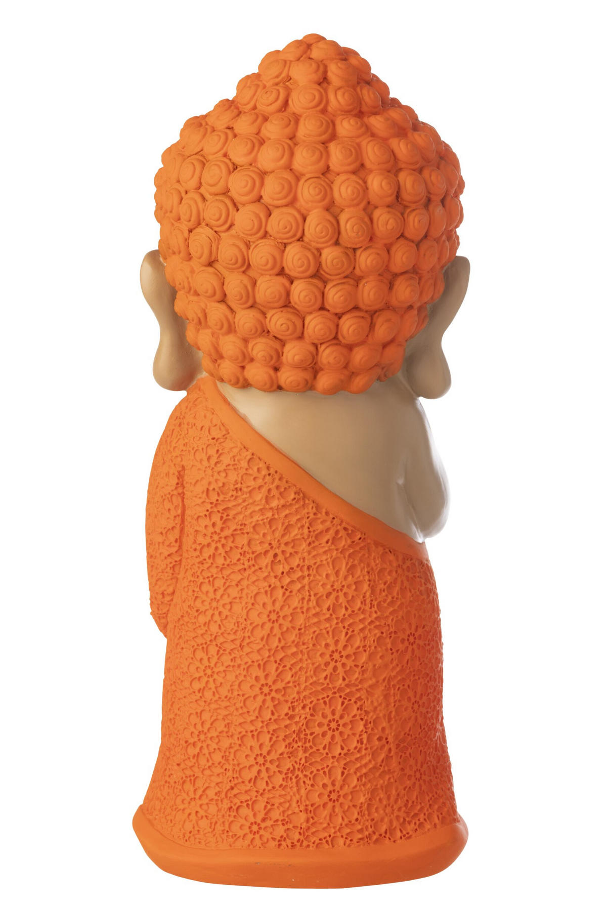 DEKOOBJEKT MÖNCH BETEND - Orange, Glas/Naturmaterialien (13.5/32.5/13.5cm) - J-Line