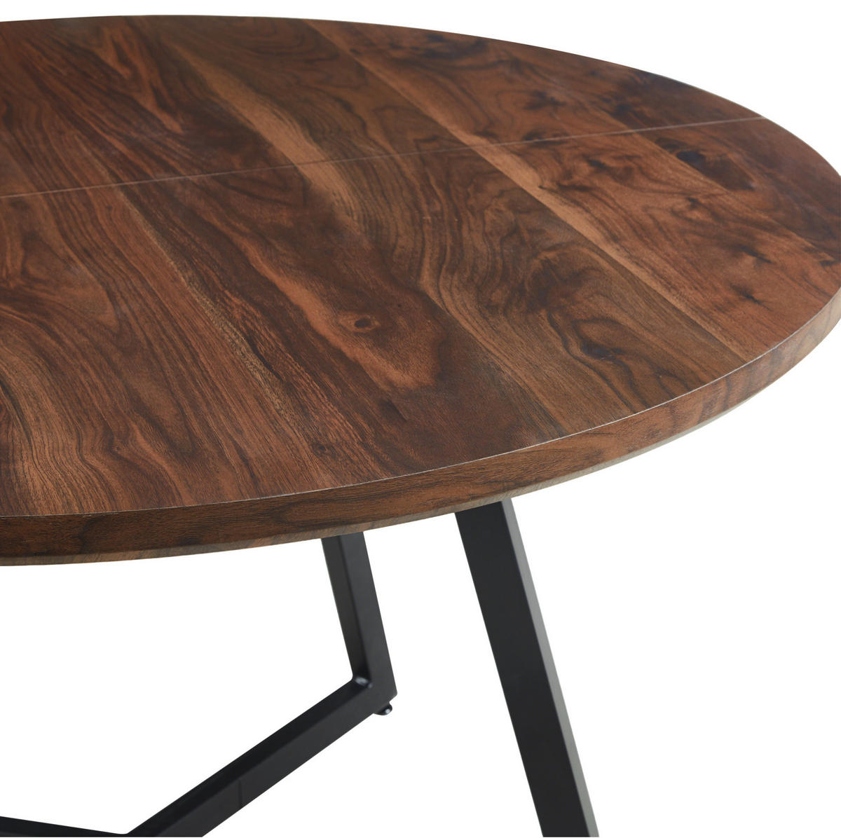 ESSTISCH 110/110/75 cm walnuss aus MDF mit Metallgestell - Walnussfarben, Holzwerkstoff (110/110/75cm) - OKWISH