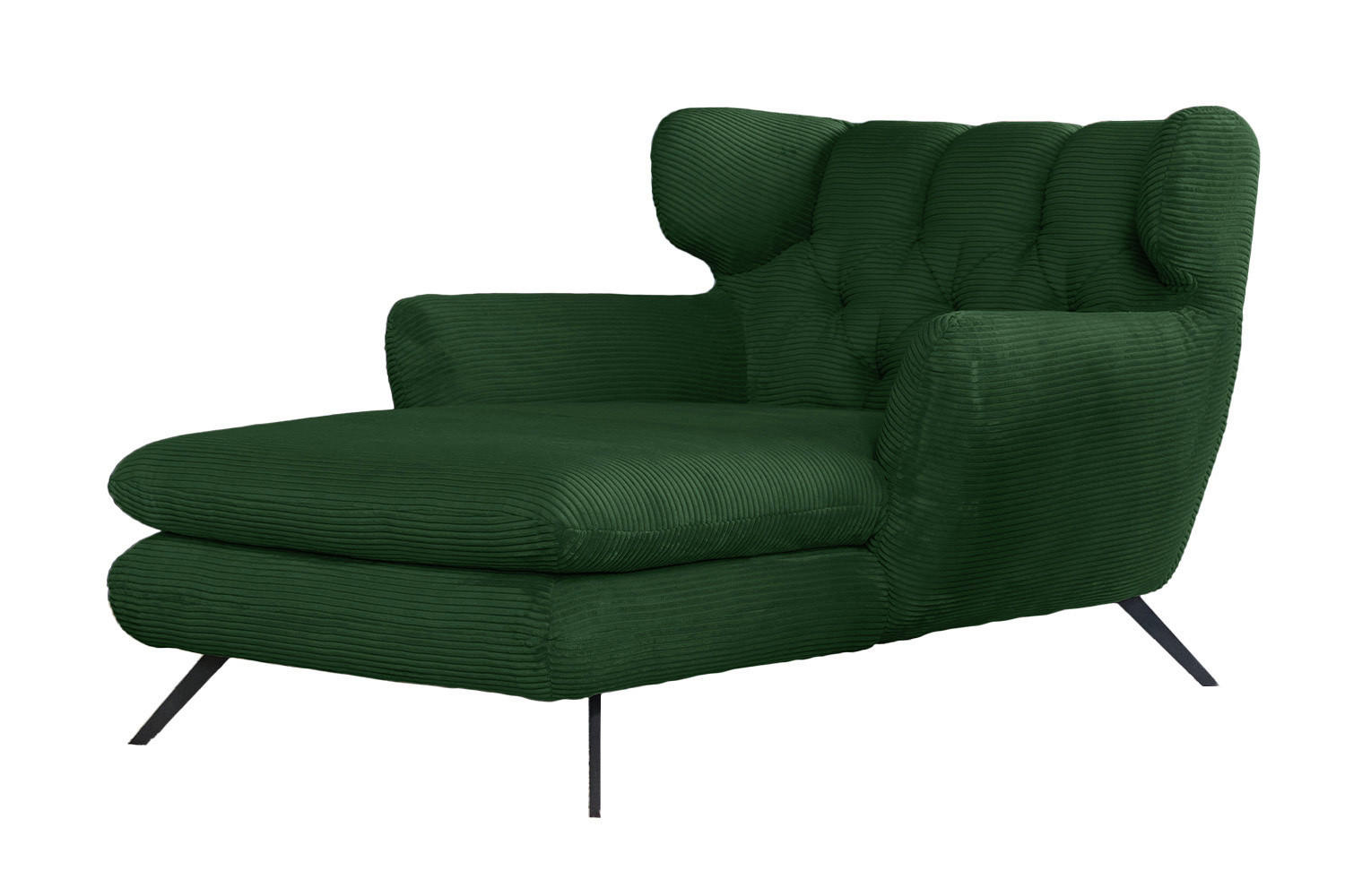 LONGSEAT CHAMRE Smaragdgrün Cord - Smaragdgrün/Schwarz, Textil/Metall (130/95/160cm) - KAWOLA