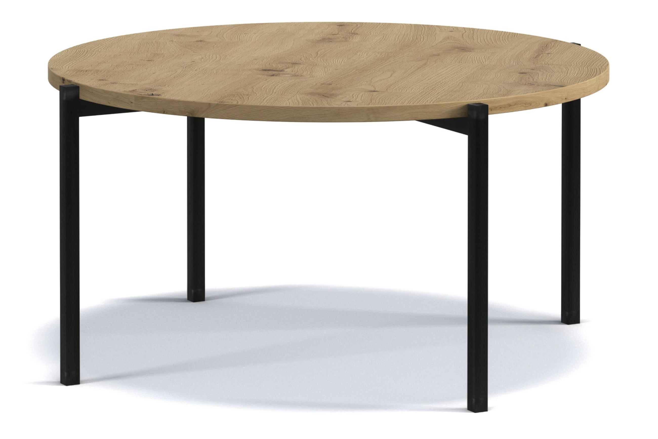 COUCHTISCH GERIS mit Metallfüßen, Spanplatte, dunkebraun - Schwarz/Braun, Holz/Metall (85/85/43cm) - KONSIMO®