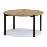 COUCHTISCH GERIS mit Metallfüßen, Spanplatte, dunkebraun - Schwarz/Braun, Holz/Metall (85/85/43cm) - KONSIMO®