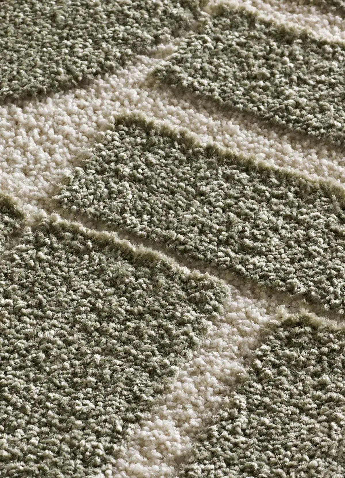 KURZFLORTEPPICH Grün / Creme Candela 200/290 cm - Creme, Textil (200/290cm) - Atticgo