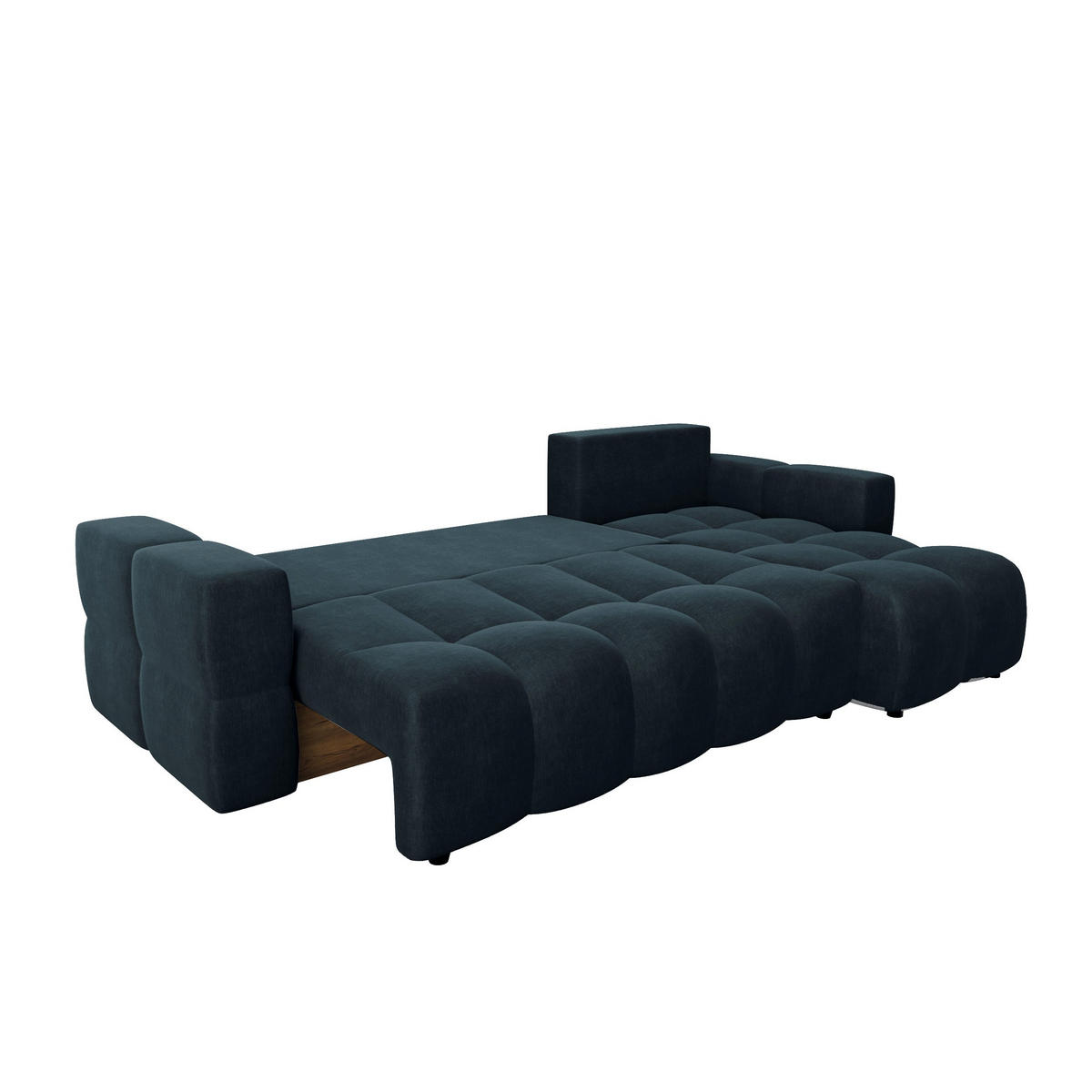 ECKSOFA RECHTS Samt Pfauenblau 286cm - Blau/Hellblau, Textil (286/169cm) - Sia Home