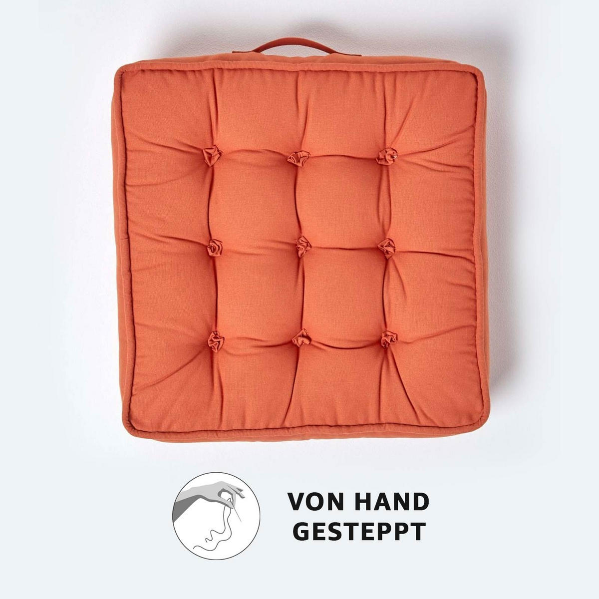 SITZKISSEN terracotta 50/50/10 cm – Sesselkissen, Baumwolle - Orange, Textil (50/50/10cm) - Homescapes