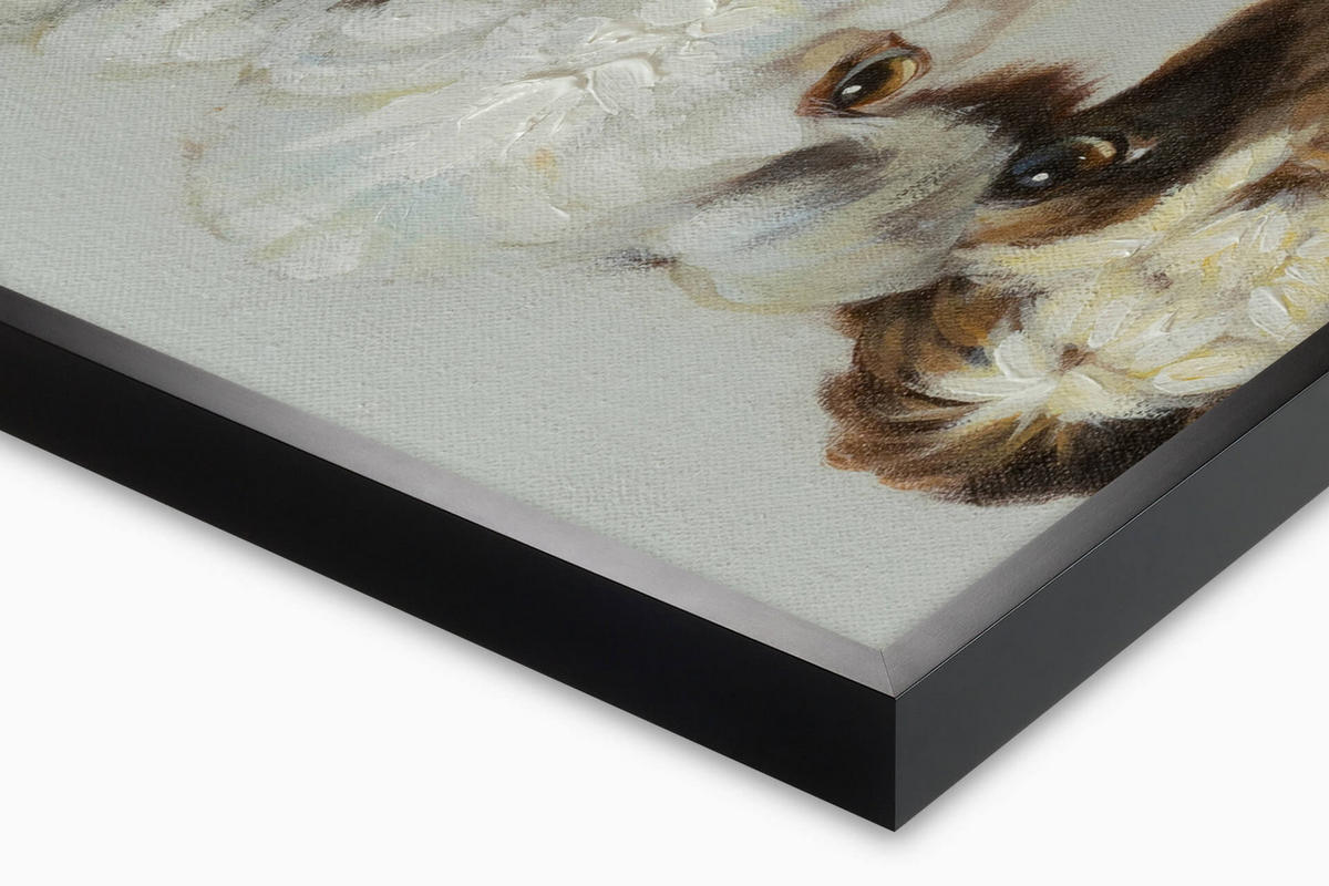 OLEJOMALBA 100/50 cm, Zvířata - bílá/černá, dřevo/textil (100/50cm) - KUNSTLOFT
