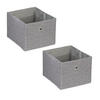 2XAUFBEWAHRUNGSBOX - Grau, Papier/Textil (20.5/16/25cm) - Relaxdays