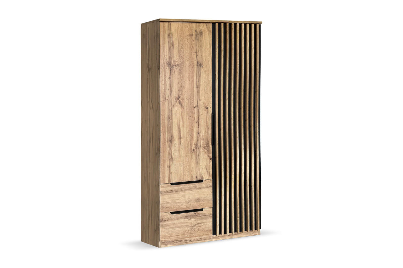 DREHTÜRENSCHRANK ZENO 96/200/58cm 2-türig Eichefarben - Eichefarben, Holzwerkstoff (96/200/58cm) - MASSENO