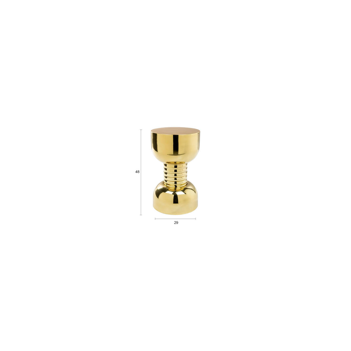 BEISTELLTISCH Gonna Make You Sweat Rond 29 cm Metaal Goud - Goldfarben, Metall (29/29/48cm) - Bold Moneky