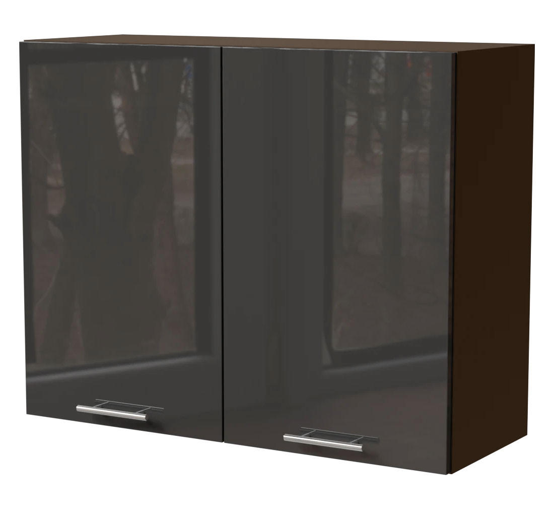 Feldmann-Wohnen Küchenhängeschrank Graphit, Dunkelgrau 90x72x32.5 cm