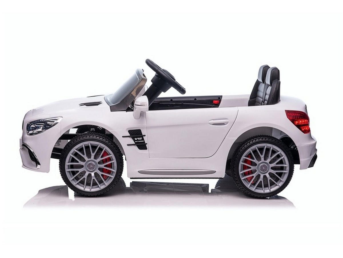 KINDER ELEKTROAUTO Mercedes SL 65 AMG weiß - Weiß, Kunststoff (108/63/46cm) - TPFLiving