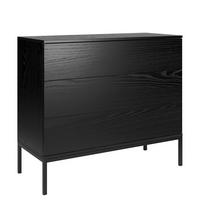 KOMMODE Induro Schwarz, Schubladenkommode mit Metal Beine - Schwarz, Holzwerkstoff/Metall (100/84/41cm) - Bettso