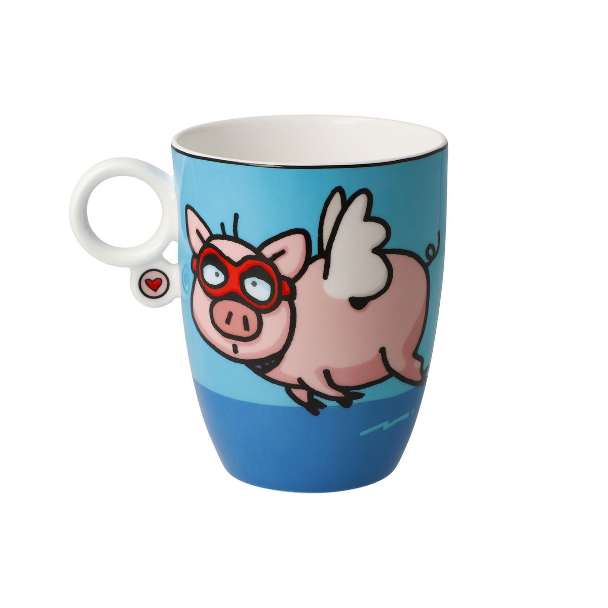 KÜNSTLERTASSE Ed Eck - When Pigs Fly, Fine Bone China, Bunt, 400 ml - Multicolor, Keramik (0.4L) - Goebel