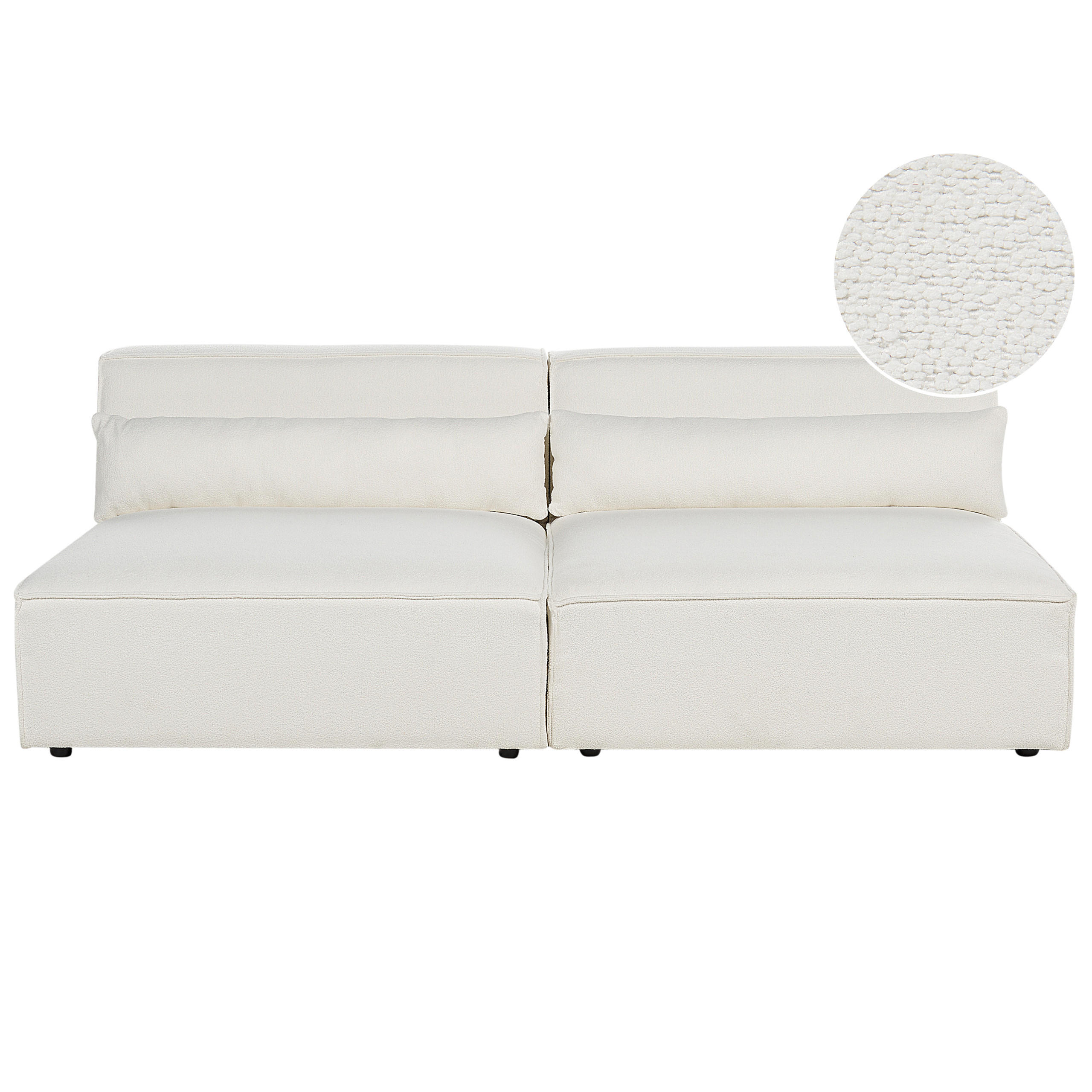 2-SITZER-SOFA Bouclé cremeweiß ohne Armlehnen Hellnar - Weiß, Textil (204/70/126cm) - Beliani