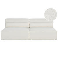 2-SITZER-SOFA Bouclé cremeweiß ohne Armlehnen Hellnar - Weiß, Textil (204/70/126cm) - Beliani