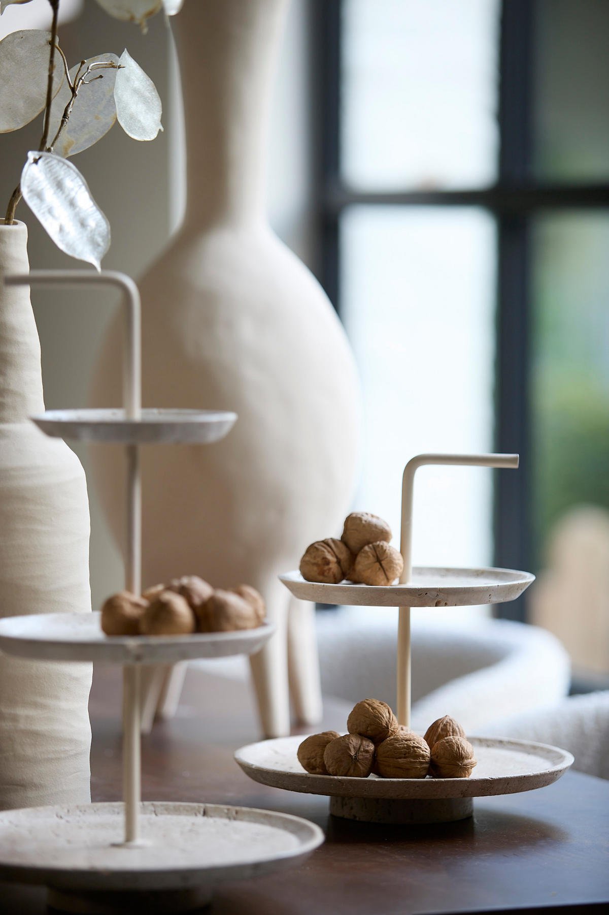 ETAGERE Caglio Braun Ø24/39 cm - Beige, Stein (24/39cm) - Light & Living