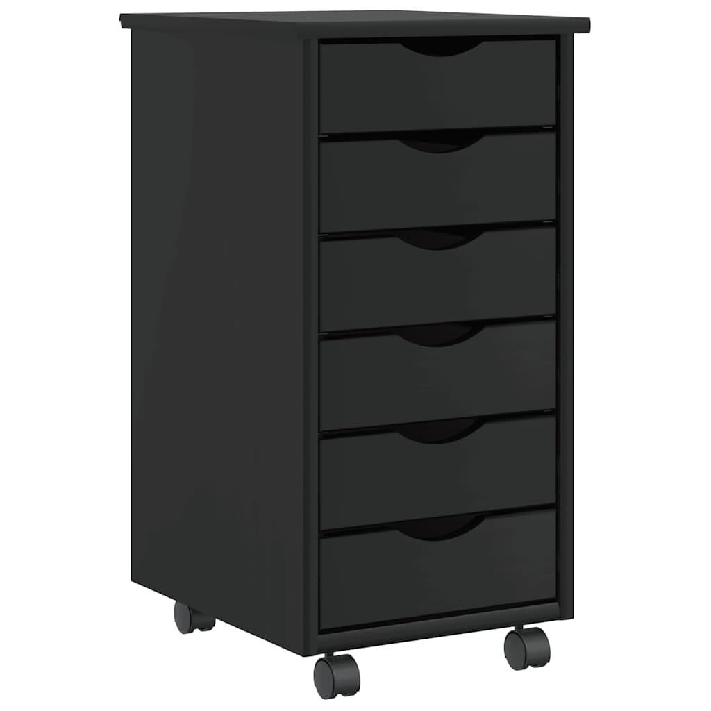 vidaXL Rollschrank Schwarz 39x65.5x34 cm