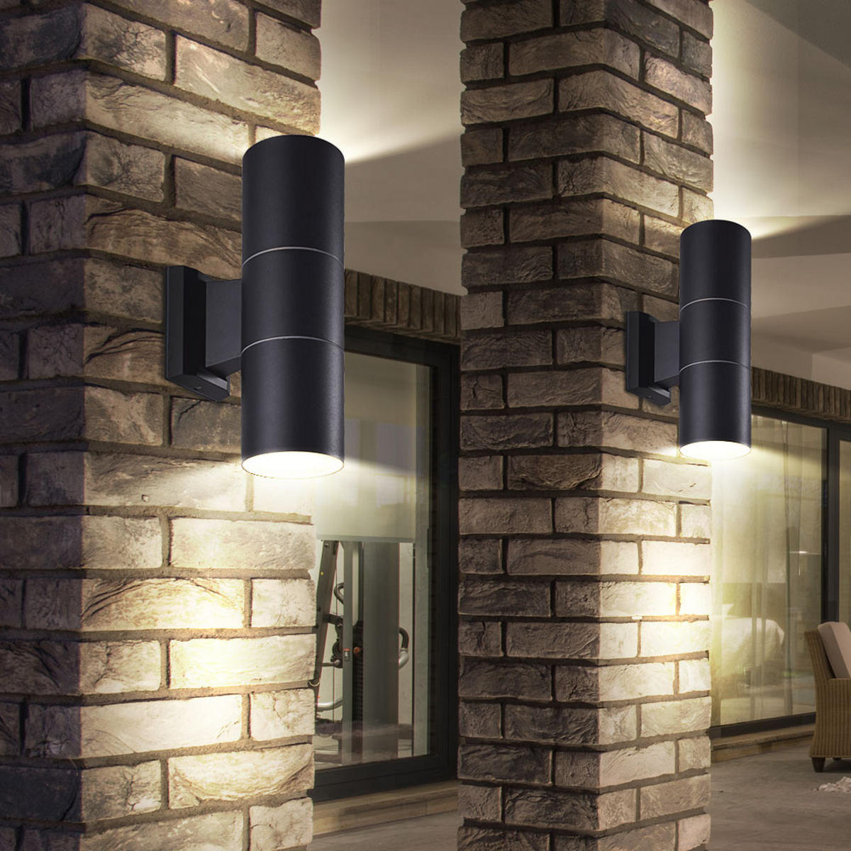 LED AUSSEN-WANDLEUCHTE Silber Aluminium Glas - Silberfarben, Glas (6.5/16.5/11.5cm)