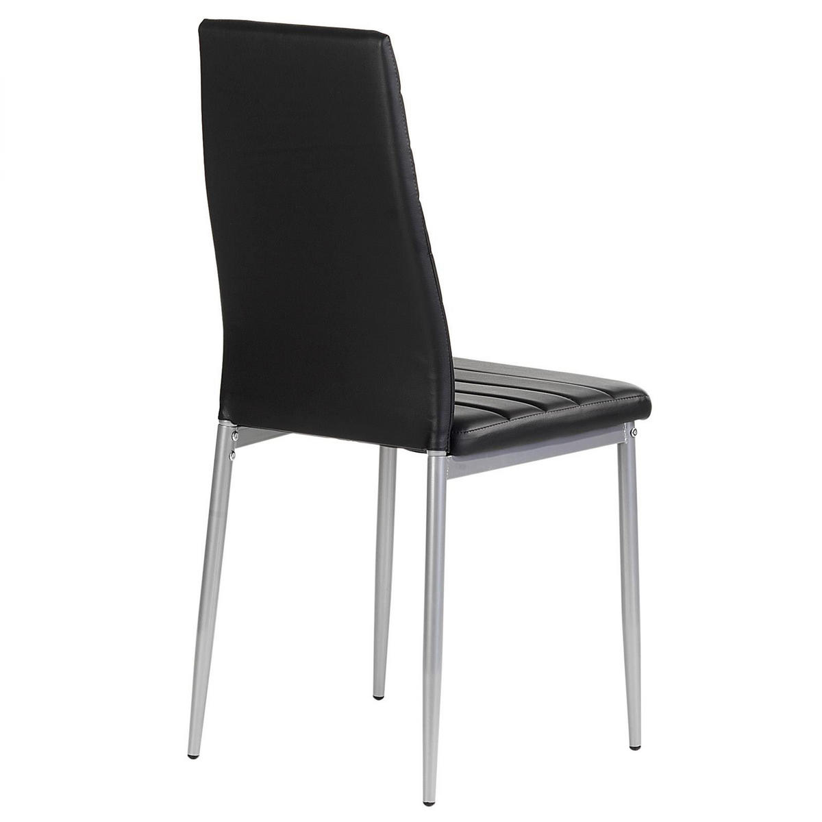 ESSZIMMERSTUHL NATHALIE 4ER-SET - Schwarz, Textil/Metall (43/100/50cm) - IDIMEX