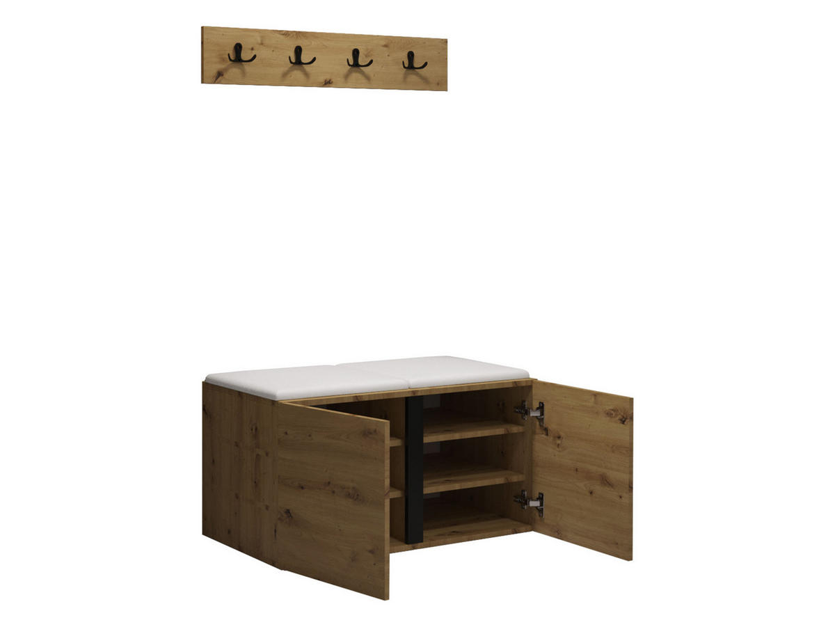 GARDEROBEN-SET Orion VI - Kaschmir/Anthrazit, Holzwerkstoff/Kunststoff (84/42/46cm) - MIRJAN24