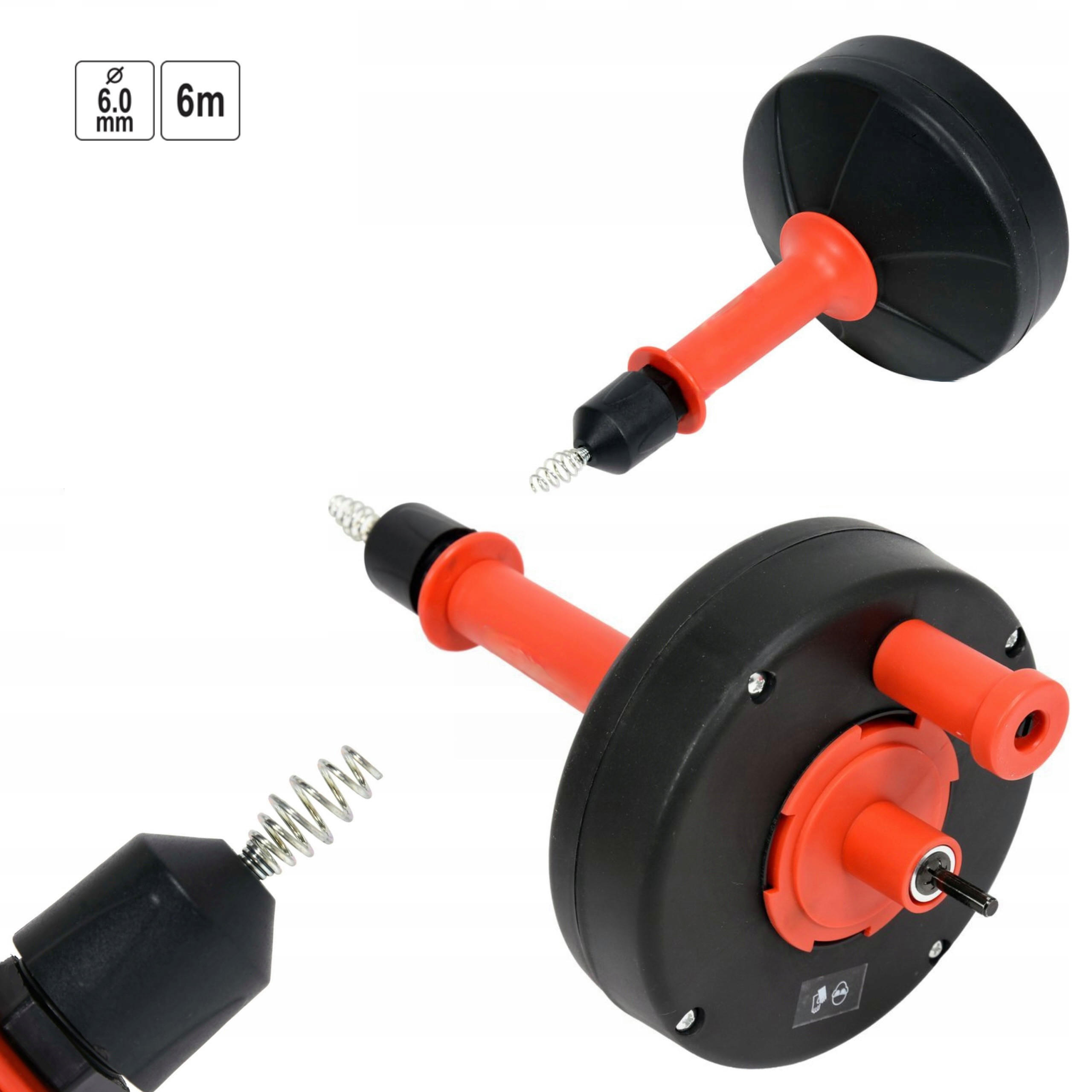 ROHRREINIGUNGSSPIRALE Rohrreinigungswelle mit Maschinenanschluss 6m - Multicolor, Kunststoff (35/28/28cm) - TRIZERATOP