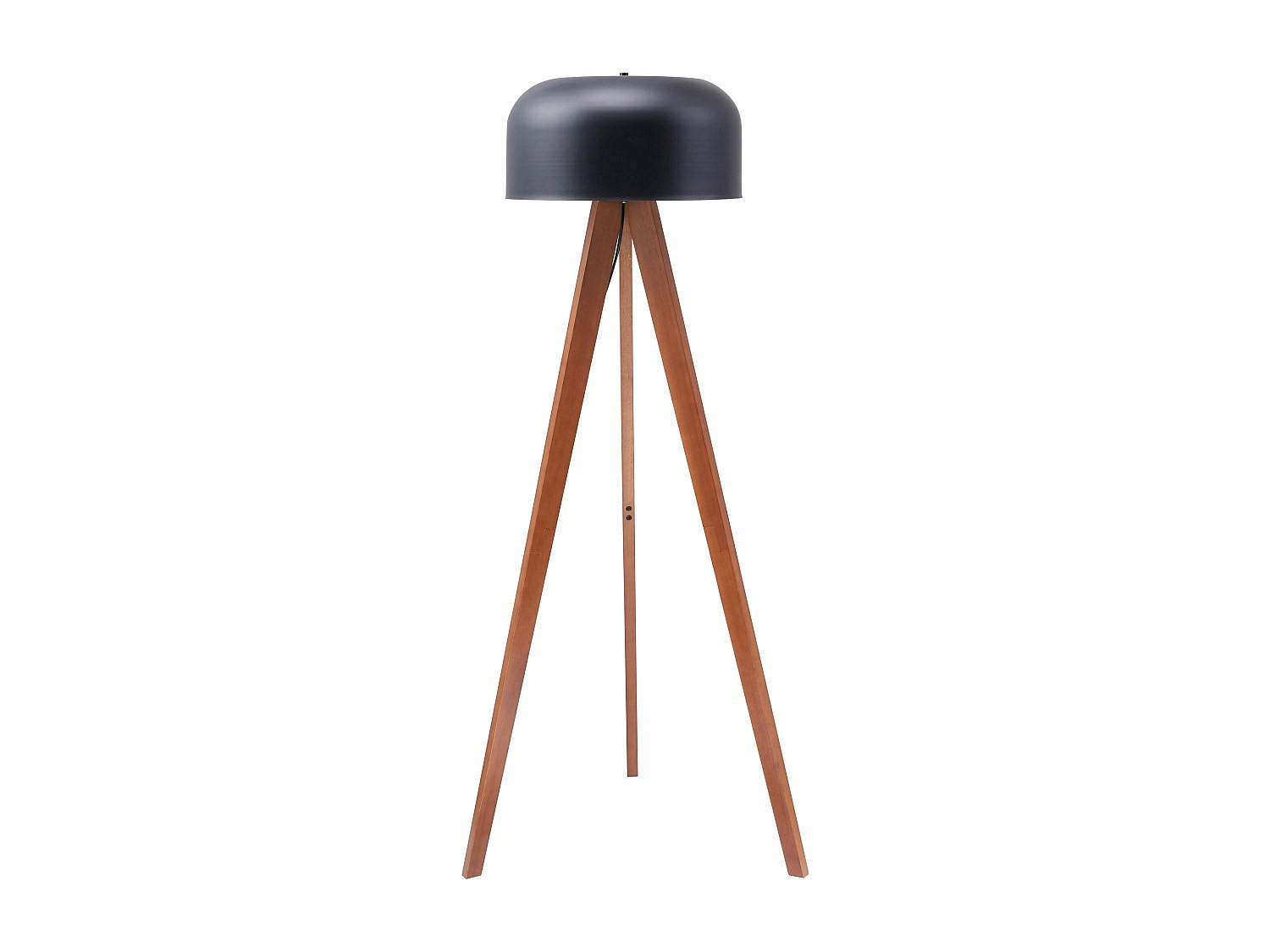 STEHLAMPE - 42 cm x 42 cm - holz - schwarz, naturfarben dunkel Pavico - Schwarz/Naturfarben, Holz (42/42/145cm) - Vente-Unique