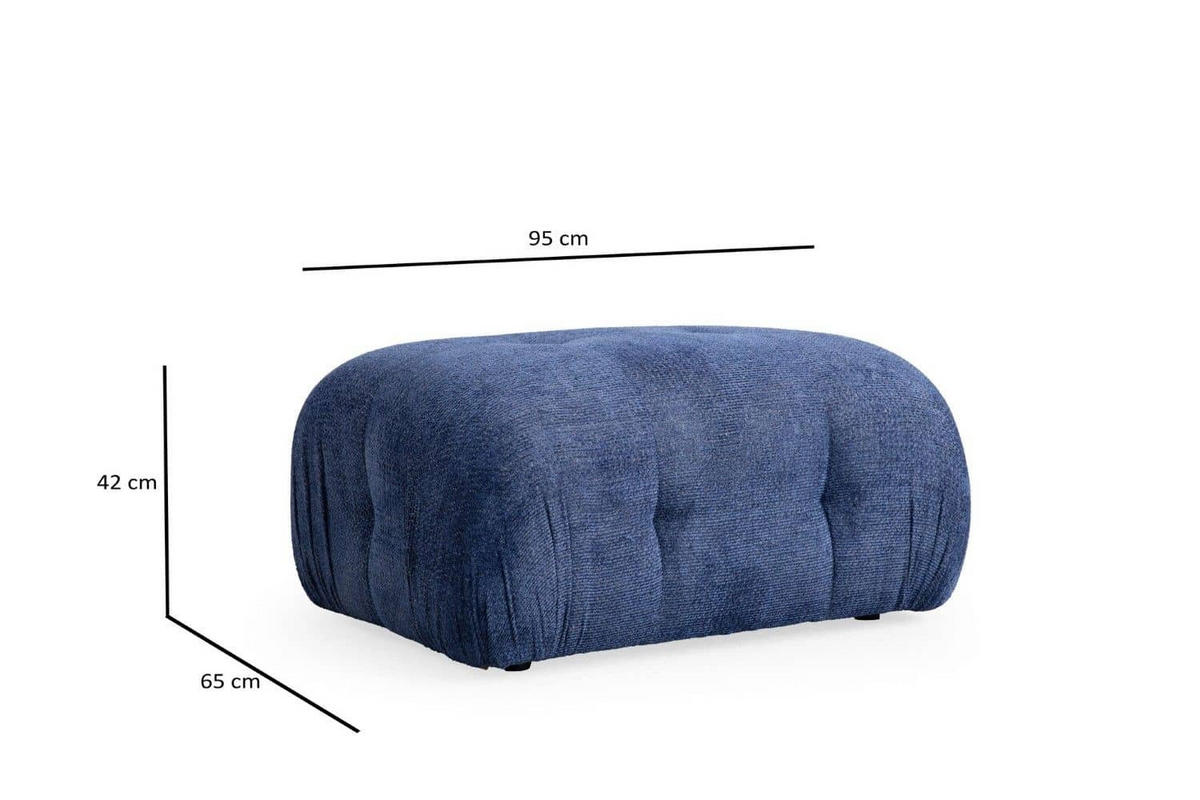 ECKSOFA inklusive Hocker - Blau/Schwarz, Holz/Kunststoff (290/160cm) - myHomelando