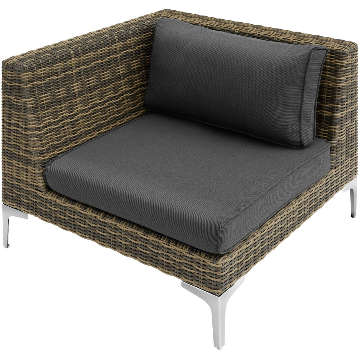 GARTEN-LOUNGE-SET Villanova,89 x 89 x 72 cm,anthrazit-meliert - Anthrazit, Kunststoff - tectake