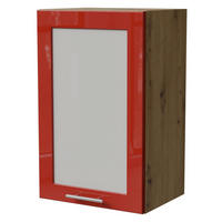 KÜCHENHÄNGESCHRANK Brerra W2S/45 Eiche Artisan / RAL 3002 karminrot Hochglanz 45 / 32,5 / 72cm - Rot/Eiche Artisan, Holz/Holzwerkstoff (45/72/32.5cm) - Feldmann-Wohnen