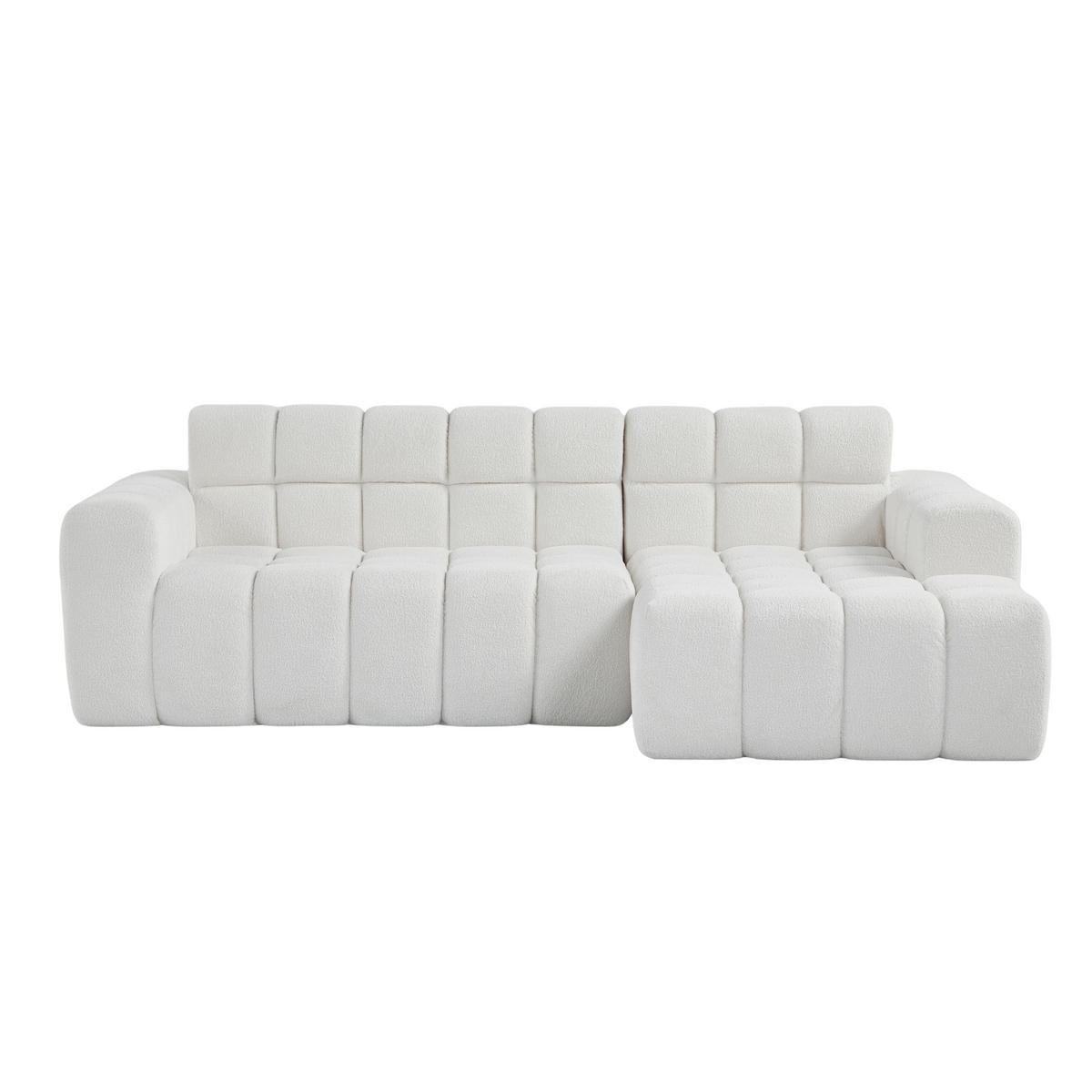 ECKSOFA 249,9/99/59,9 cm Weiß Modulares Sofa L-Form - Weiß, Textil (249.9/99cm) - OKWISH