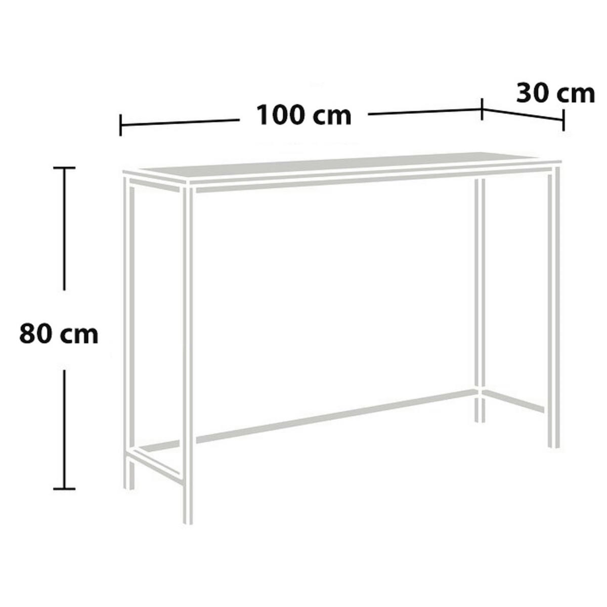 KONSOLENTISCH Kronoby - Eichefarben/Schwarz, Metall (30/100/80cm) - [en.casa]