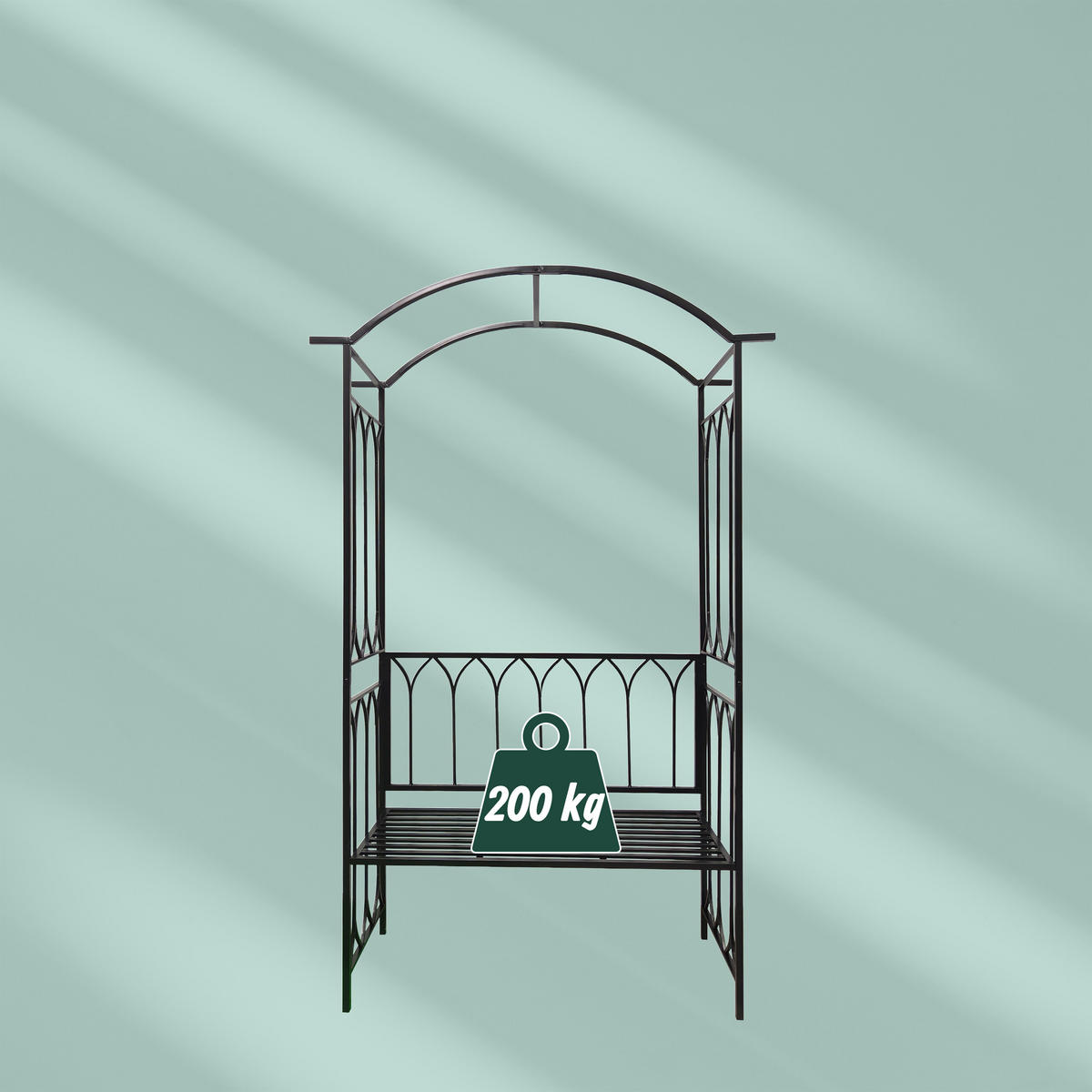 ROSENBOGEN - Schwarz, Metall (55/210/48cm) - Relaxdays