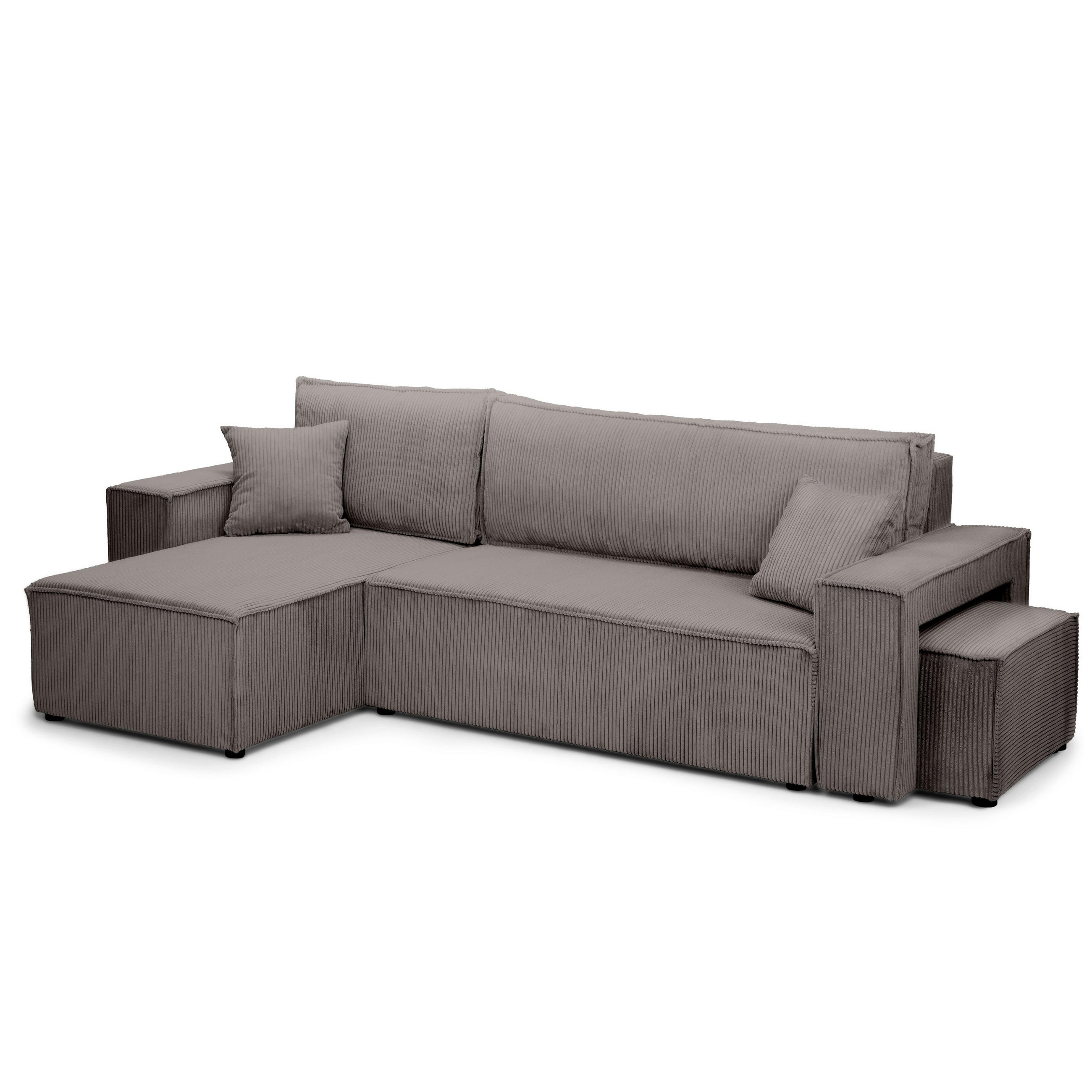 ECKSOFA Klara Dunkelbraun - Dunkelbraun, Textil (244/83/142cm)