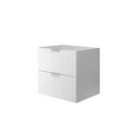 WASCHBECKUNTERSCHRANK, Weiß, 60 x 57 x 46 cm, Griff silber, ohne Arbeitsplatte - Silberfarben/Weiß, Holzwerkstoff (60/57/46cm) - 3XE LIVING
