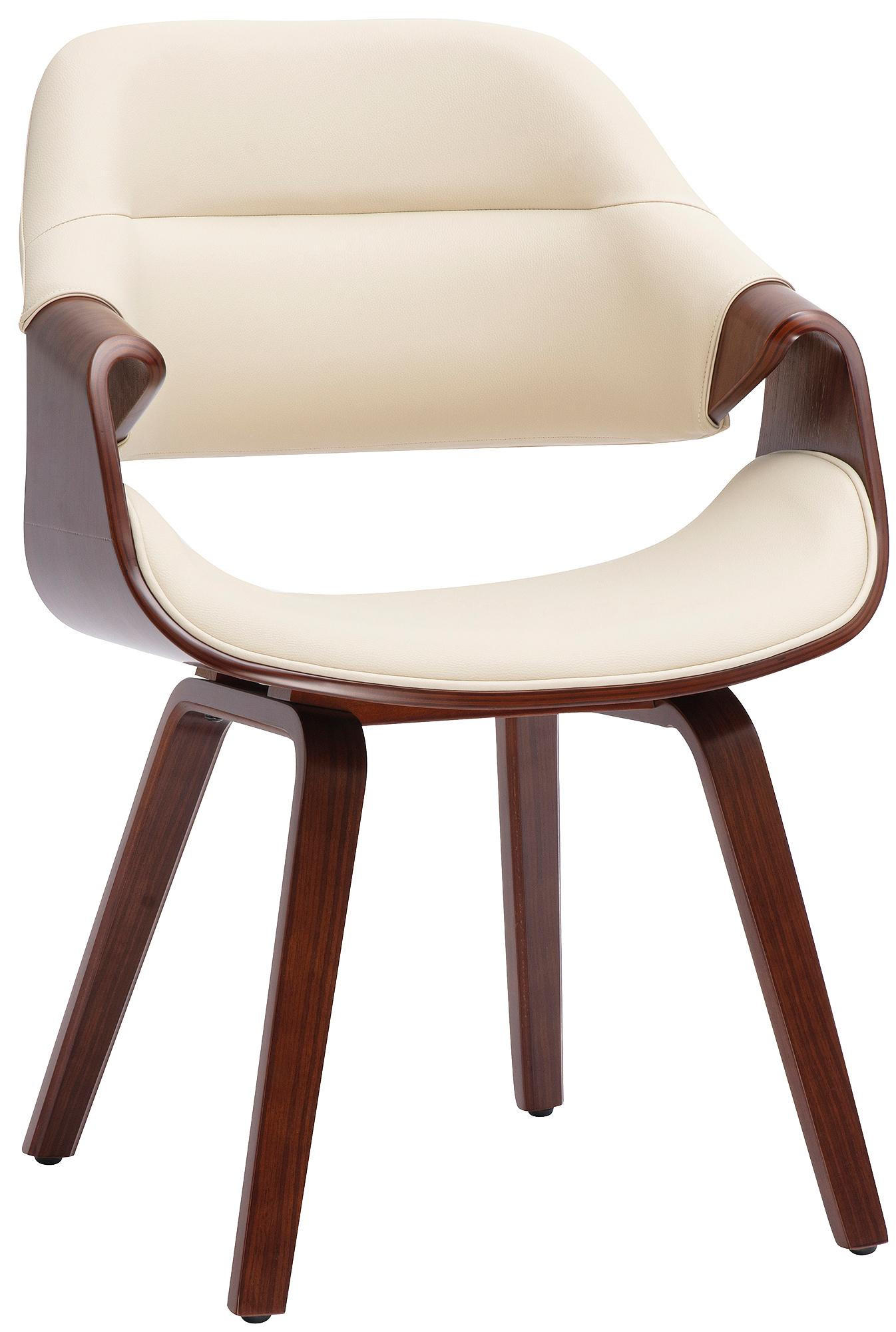 ESSZIMMERSTUHL Lederlook Walnuss/Creme - Walnussfarben/Creme, Holz/Textil (62/87/60cm) - CLP