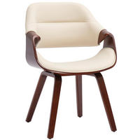 ESSZIMMERSTUHL Lederlook Walnuss/Creme - Walnussfarben/Creme, Holz/Textil (62/87/60cm) - CLP