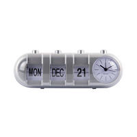 WECKER Retro Tube Calendar Flip 26/9/9.3 cm - Silberfarben, Kunststoff (9/9.3/26cm) - Karlsson