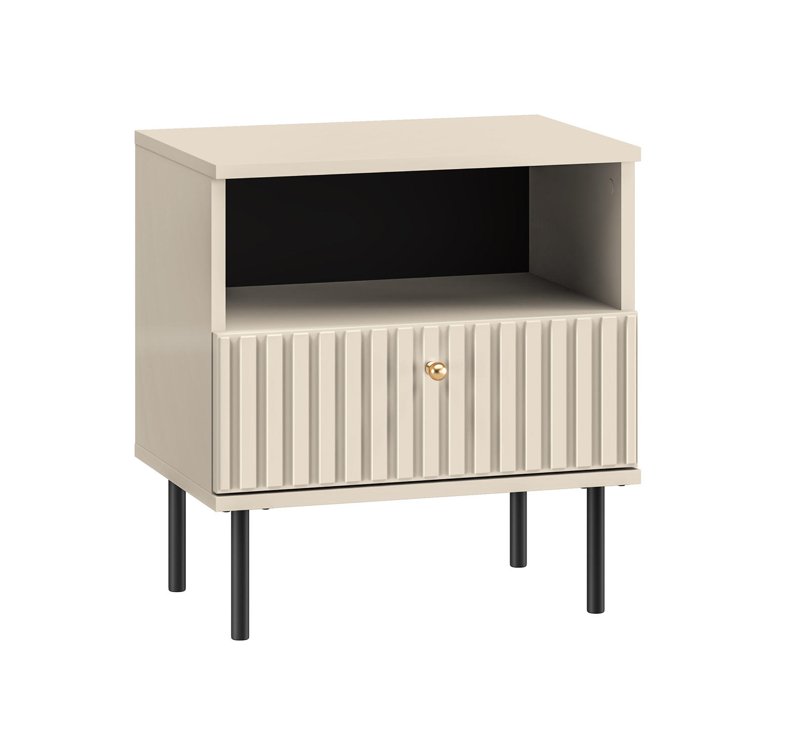 Feldmann-Wohnen Nachtkonsole Beige 50x53x34 cm